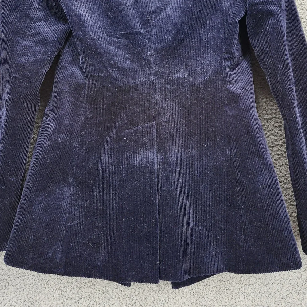 Theory Power Jkt 2 Modern Corduroy Blazer Navy Blue Size 0 Single Button Jacket‎